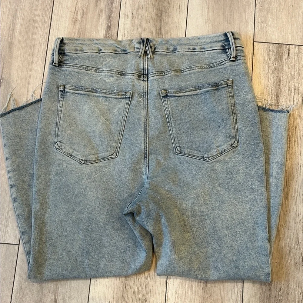 Good American acid wash skinny ankle jeans button fly size 16 plus